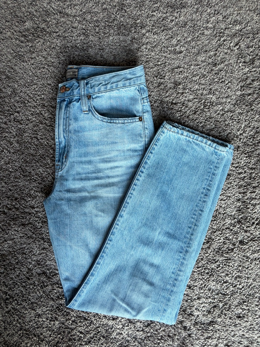 J. Crew Point Sur High Waist Light Wash Straight Jeans